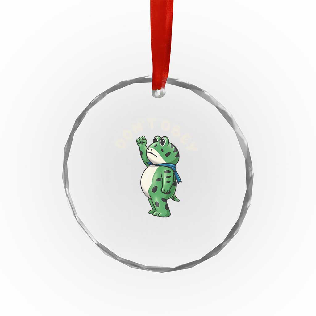 Portland Frog Crystal Glass Ornament Don't Obey Inflatable Costume Protest TS10 Print Your Wear