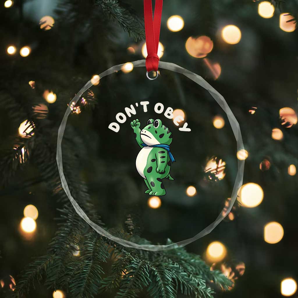 Portland Frog Crystal Glass Ornament Don't Obey Inflatable Costume Protest TS10 Print Your Wear