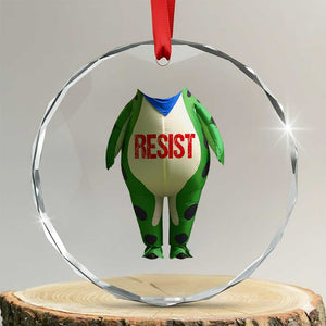 Portland Frog Crystal Glass Ornament Funny Political Costume Protest Resist TS10 Transparent Glass 3'' Circle Print Your Wear