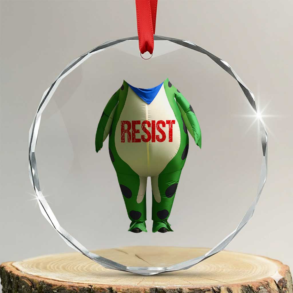 Portland Frog Crystal Glass Ornament Funny Political Costume Protest Resist TS10 Transparent Glass 3'' Circle Print Your Wear