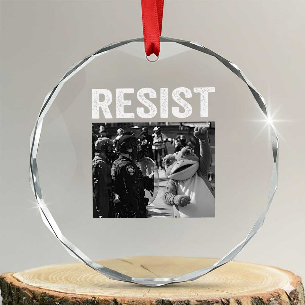 Portland Frog Protest Crystal Glass Ornament Funny Rebel Gift TS12 Transparent Glass 3'' Circle Print Your Wear