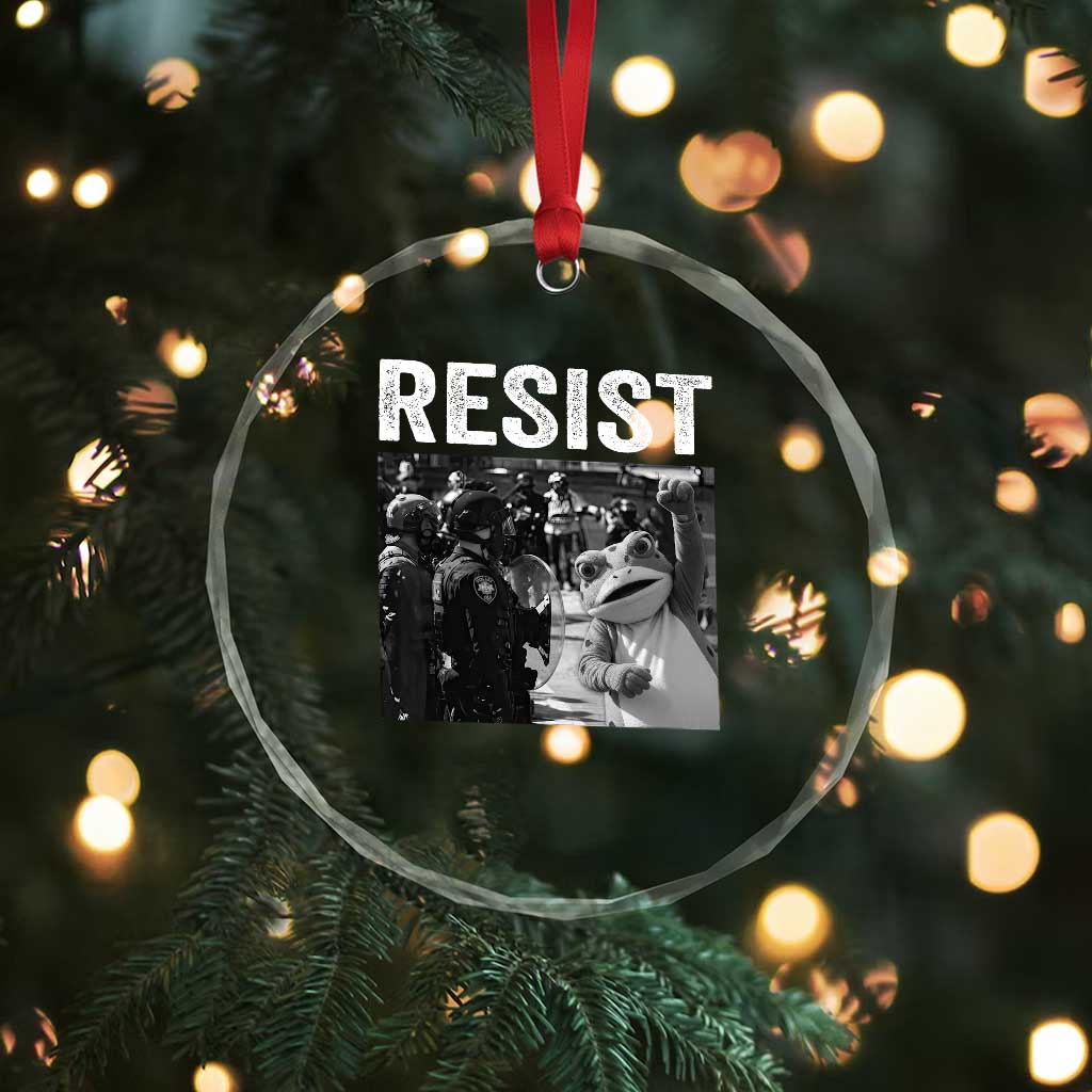 Portland Frog Protest Crystal Glass Ornament Funny Rebel Gift TS12 Print Your Wear