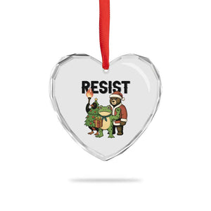 Portland Frog Protest Frogs Together Strong Heart Crystal Glass Ornament Funny Holiday Gift TS12 Print Your Wear