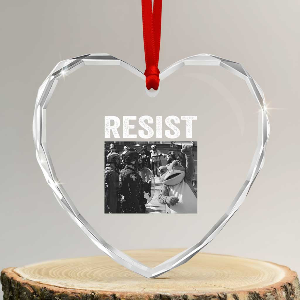Portland Frog Protest Heart Crystal Glass Ornament Funny Rebel Gift TS12 Transparent Glass 3'' Heart Print Your Wear