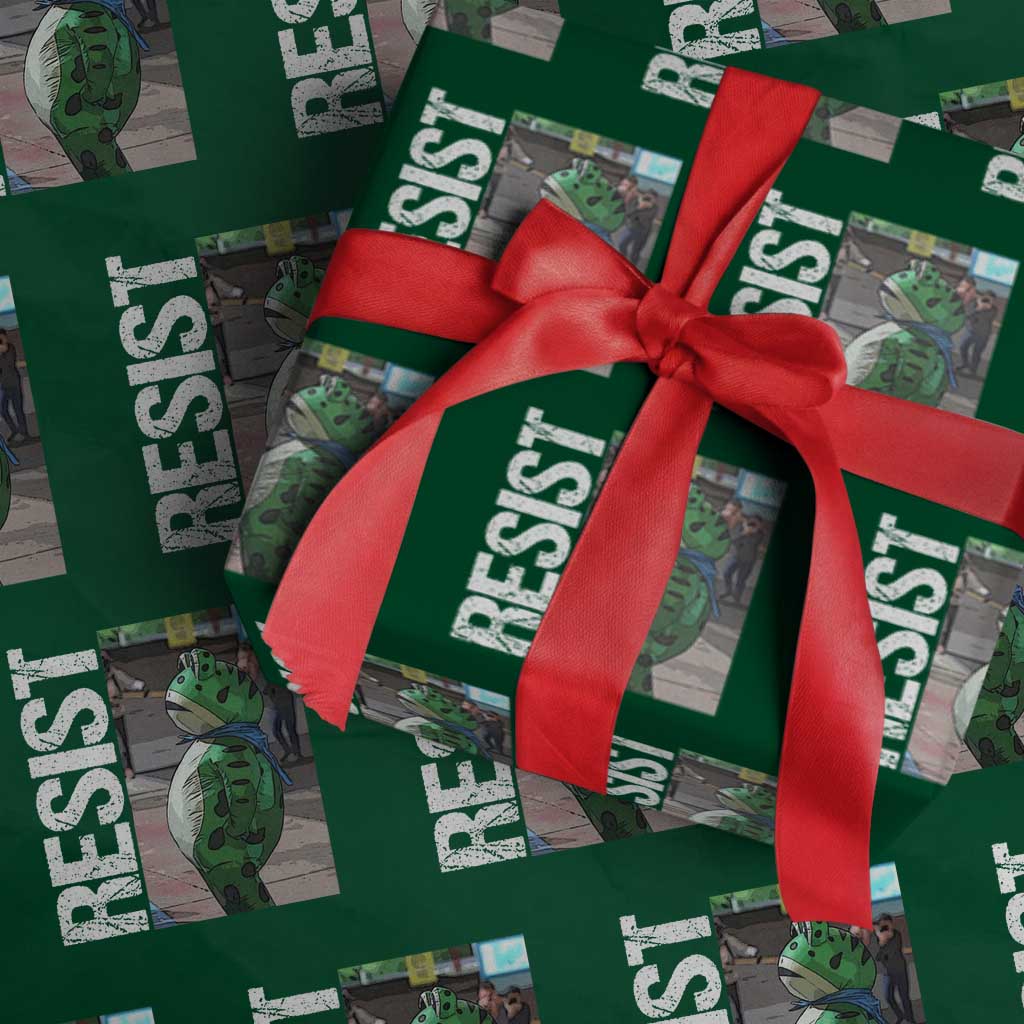Portland Frog Protest Wrapping Paper Roll Vintage Activist Resistance TS10 Green Print Your Wear