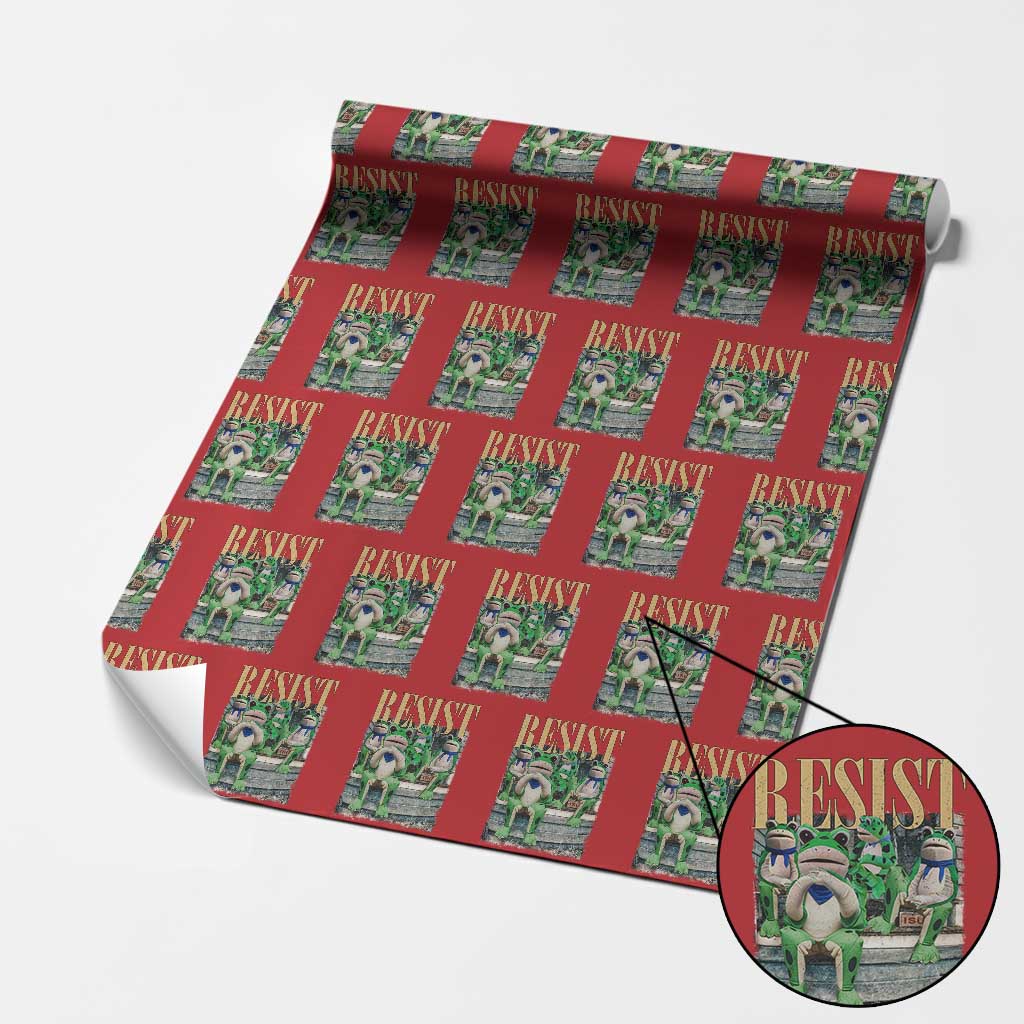 Portland Frog Resist Protest Wrapping Paper Roll 80s Frogs Deportation Resistance TS10 Red Print Your Wear