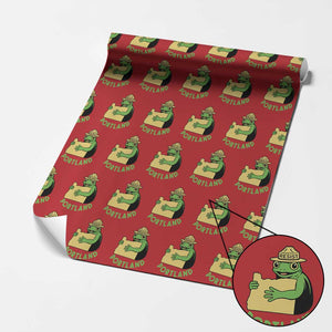 Portland Frog Resist Wrapping Paper Roll Oregon Map Vintage Graphic TS02 Red Print Your Wear