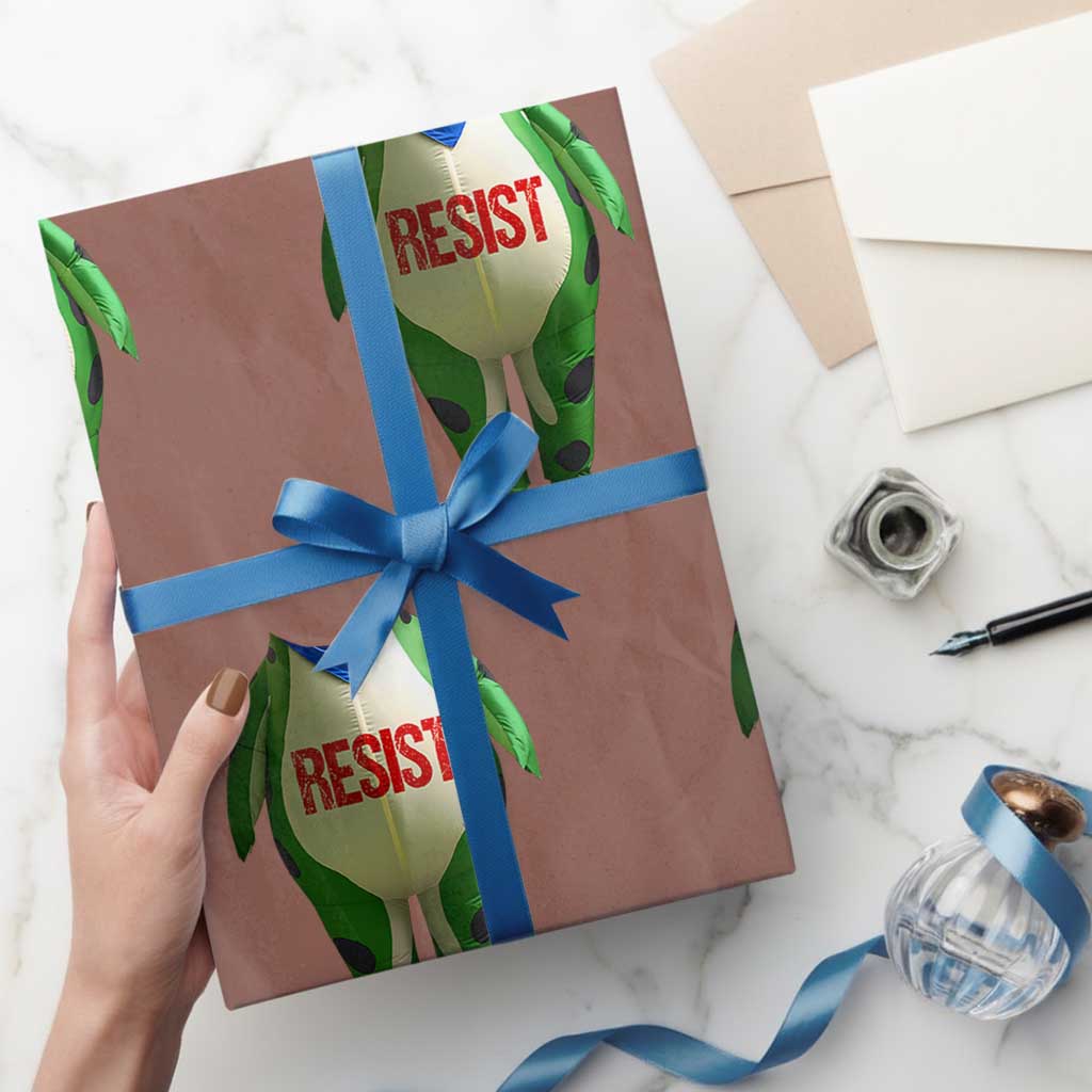 Portland Frog Wrapping Paper Roll Funny Political Costume Protest Resist TS10 Mocha Print Your Wear