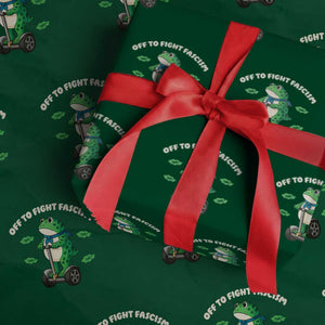 Portland Frog Wrapping Paper Roll Off to Fight Fascism Inflatable Costume Protest TS10 Green Print Your Wear