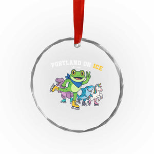 Portland On Ice 2025 Crystal Glass Ornament Resist Frog and Inflatable Animals Protest Sarcastic Politics - Print Your Wear