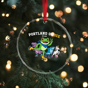 Portland On Ice 2025 Crystal Glass Ornament Resist Frog and Inflatable Animals Protest Sarcastic Politics - Print Your Wear