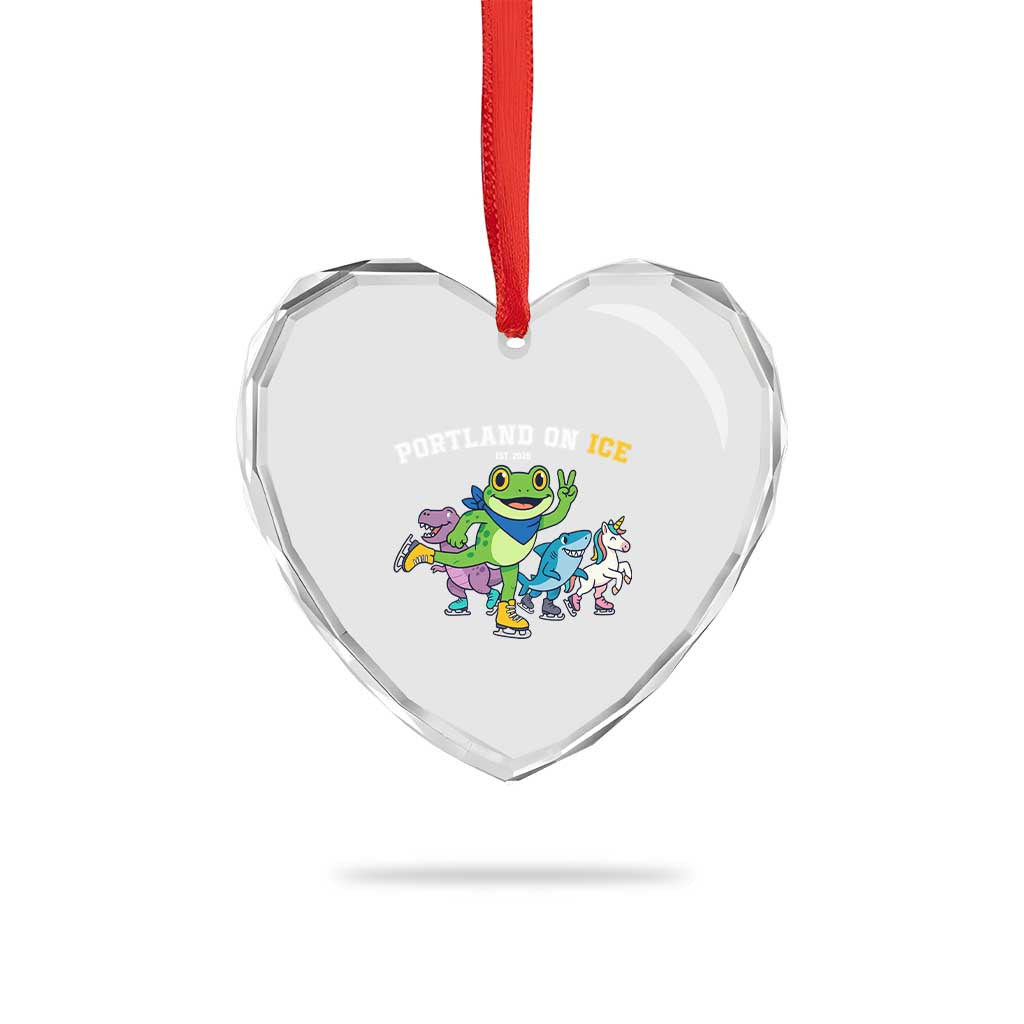 Portland On Ice 2025 Heart Crystal Glass Ornament Resist Frog and Inflatable Animals Protest Sarcastic Politics TS02 Print Your Wear