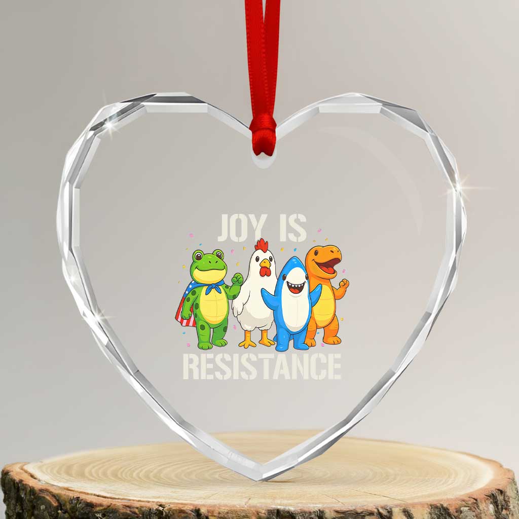 Portland Protest Inflatable Mascot Parade Heart Crystal Glass Ornament Joy Is Resistance Resist Frog Shark Chicken Dino TS02 Transparent Glass 3'' Heart Print Your Wear