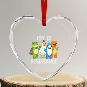 Portland Protest Inflatable Mascot Parade Heart Crystal Glass Ornament Joy Is Resistance Resist Frog Shark Chicken Dino TS02 Transparent Glass 3'' Heart Print Your Wear