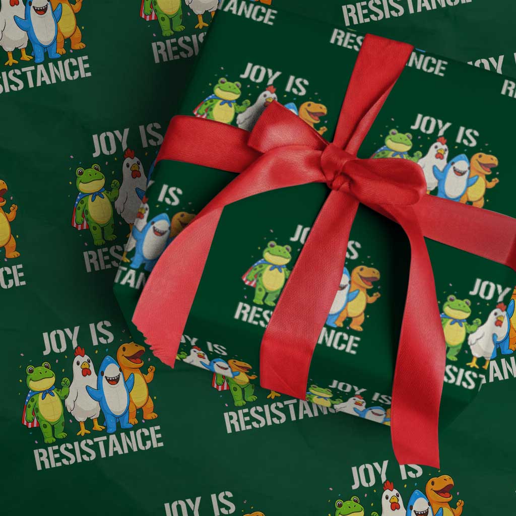 Portland Protest Inflatable Mascot Parade Wrapping Paper Roll Joy Is Resistance Resist Frog Shark Chicken Dino TS02 Green Print Your Wear
