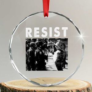 Portland Resist Frog Crystal Glass Ornament Oregon Iconic Frogs Photo Protest Moment TS02 Transparent Glass 3'' Circle Print Your Wear