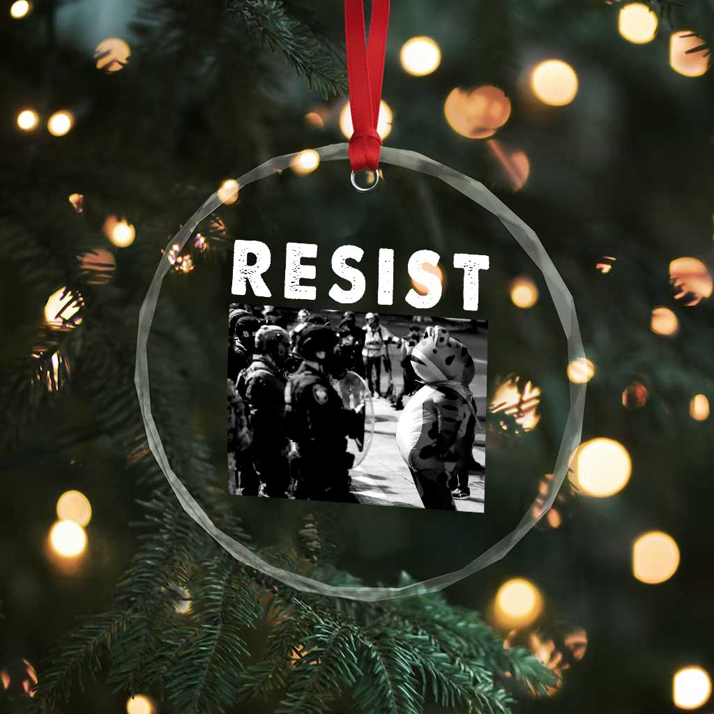 Portland Resist Frog Crystal Glass Ornament Oregon Iconic Frogs Photo Protest Moment TS02 Print Your Wear