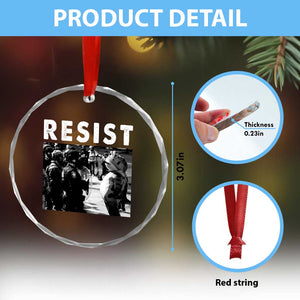 Portland Resist Frog Crystal Glass Ornament Oregon Iconic Frogs Photo Protest Moment TS02 Print Your Wear