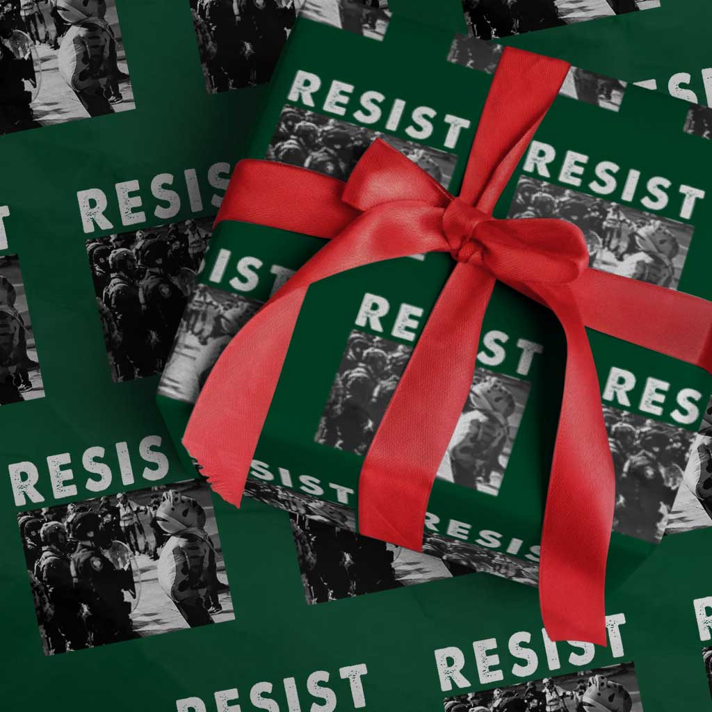 Portland Resist Frog Wrapping Paper Roll Oregon Iconic Frogs Photo Protest Moment TS02 Green Print Your Wear