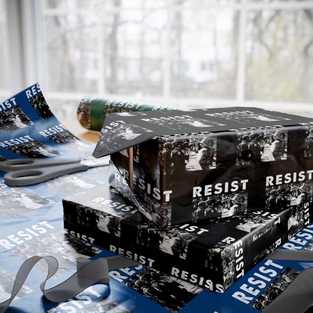 Portland Resist Frog Wrapping Paper Roll Oregon Iconic Frogs Photo Protest Moment TS02 Black Print Your Wear