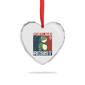 Portland Resist Retro Frog 8647 Heart Crystal Glass Ornament Political Satire Protest Poster Graphic TS02 Print Your Wear