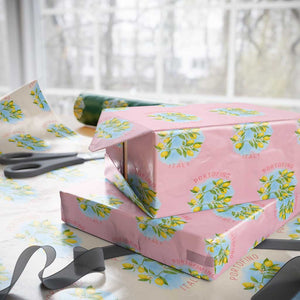 Portofino Italy Lemons Wrapping Paper Roll Vintage Coastal Europe Travel Summer Vibe Aesthetic TS02 Light Pink Print Your Wear