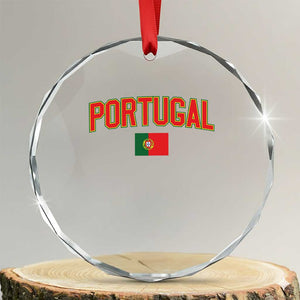 Portugal Crystal Glass Ornament Portuguese Flag Futebol Fan TS10 Transparent Glass 3'' Circle Print Your Wear