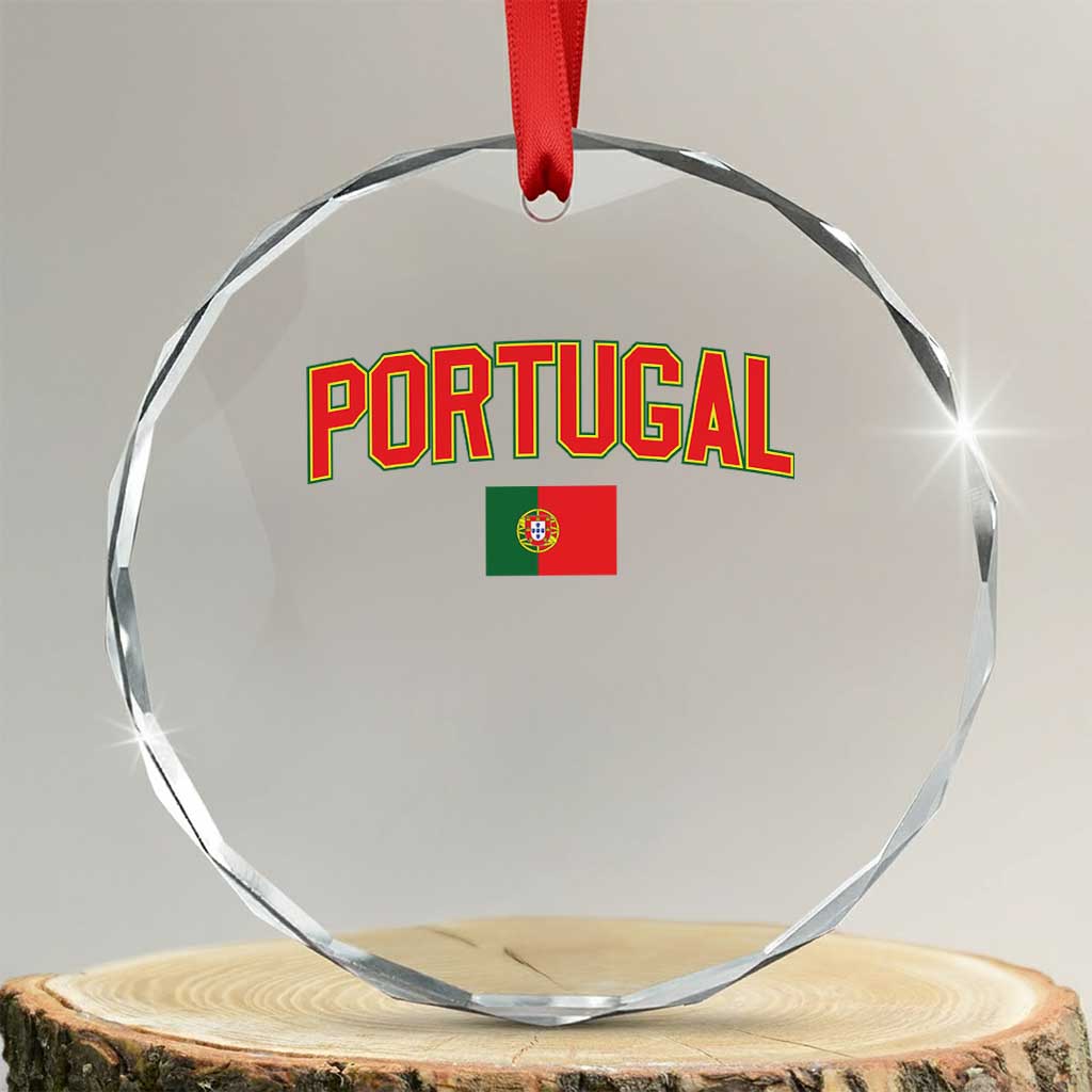 Portugal Crystal Glass Ornament Portuguese Flag Futebol Fan TS10 Transparent Glass 3'' Circle Print Your Wear