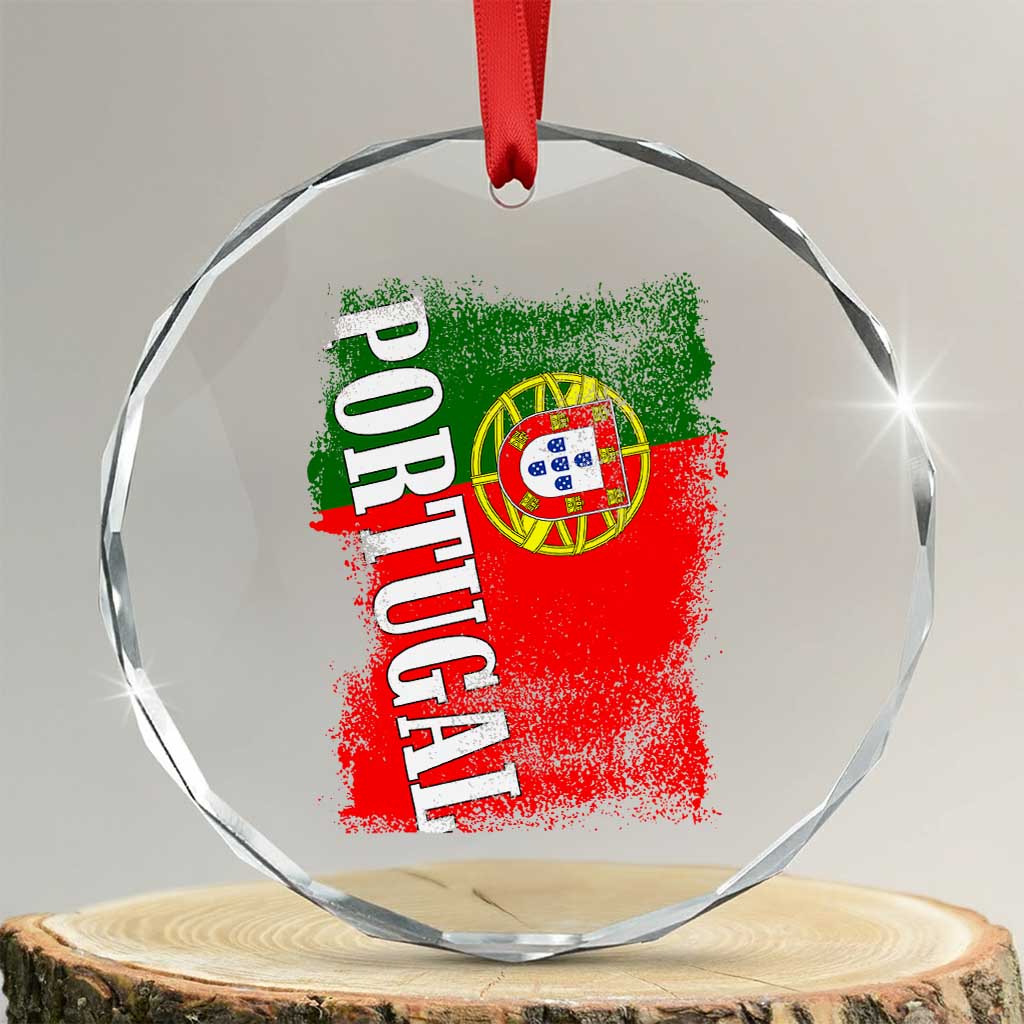 Portugal Flag Crystal Glass Ornament Retro Vintage Futebol Portuguese Flags TS10 Transparent Glass 3'' Circle Print Your Wear