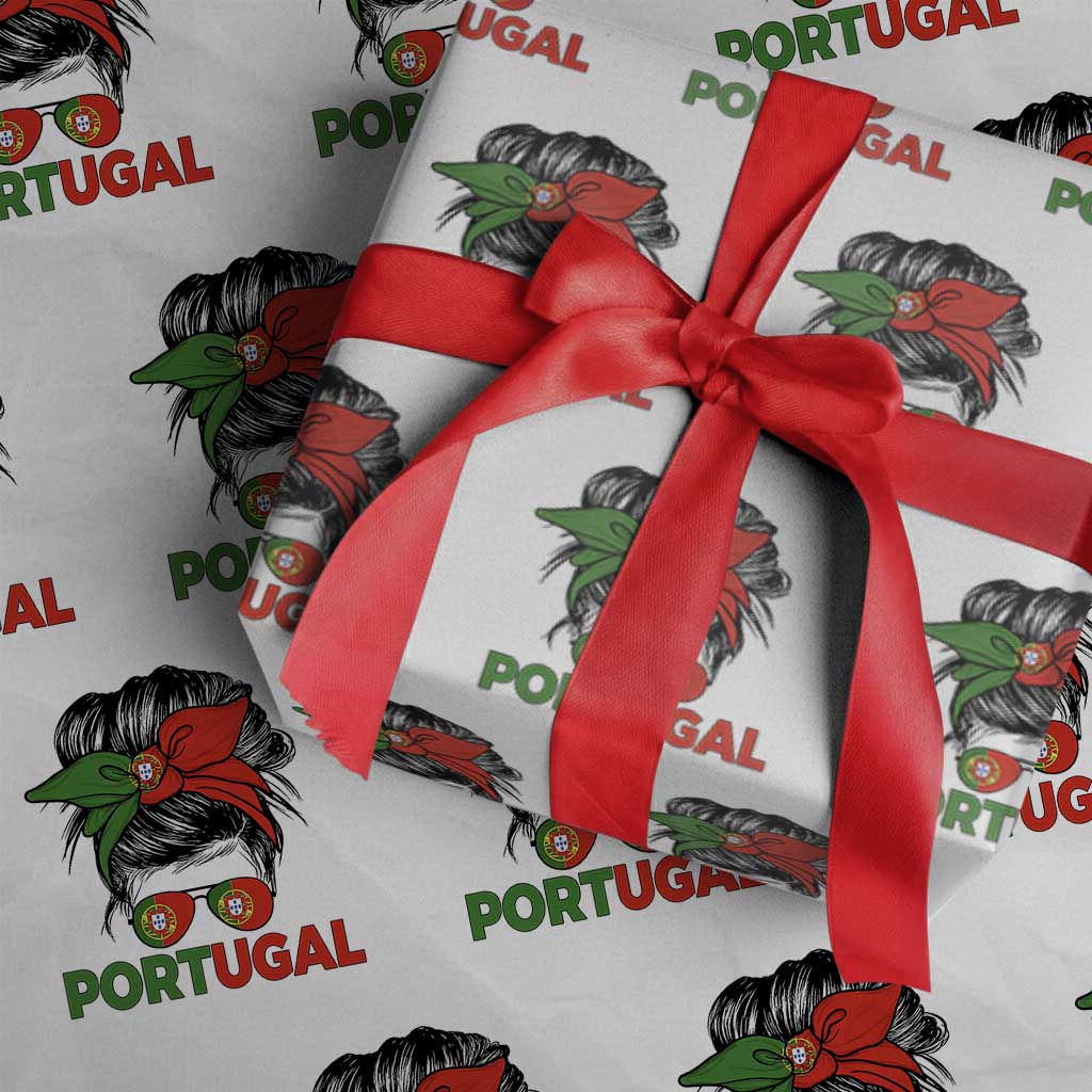 Portugal Messy Bun Girl Pride Portuguese Roots Wrapping Paper Roll