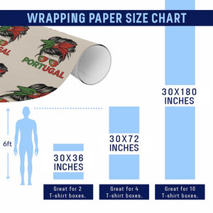 Portugal Messy Bun Girl Pride Portuguese Roots Wrapping Paper Roll