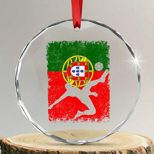 Portugal Soccer Crystal Glass Ornament Portuguese Flag Futebol Football Fan TS10 Transparent Glass 3'' Circle Print Your Wear
