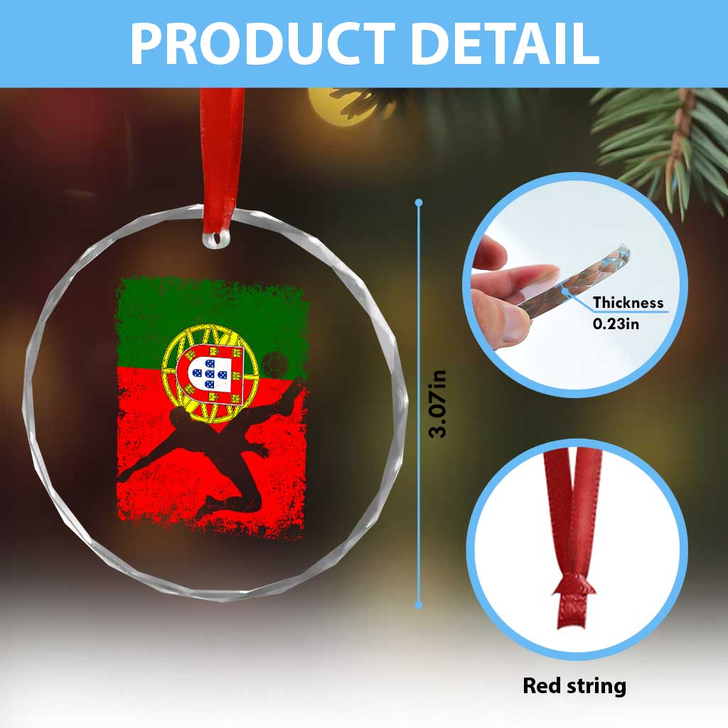 Portugal Soccer Crystal Glass Ornament Portuguese Flag Futebol Football Fan TS10 Print Your Wear