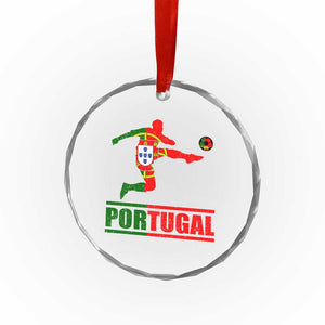 Portugal Soccer Crystal Glass Ornament Portuguese Flag Futebol Football Player - Print Your Wear