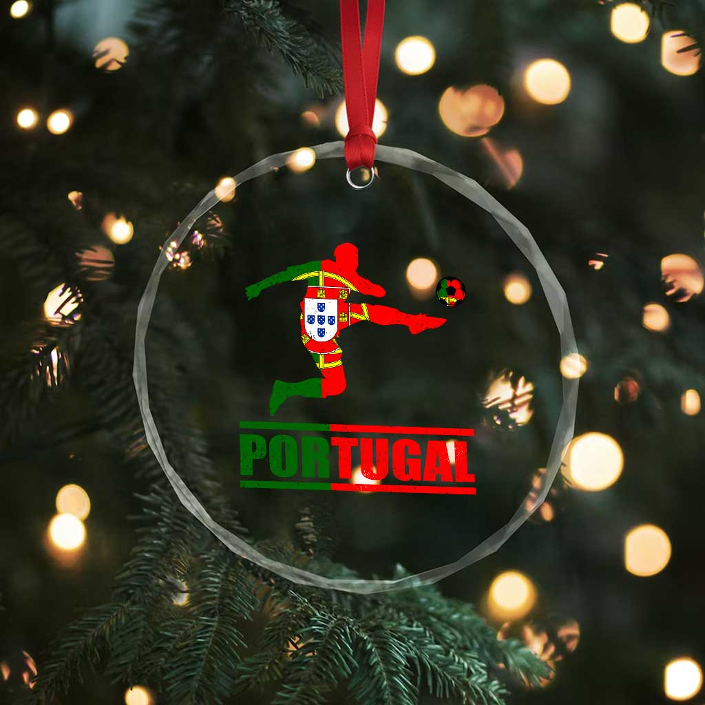 Portugal Soccer Crystal Glass Ornament Portuguese Flag Futebol Football Player TS10 Print Your Wear