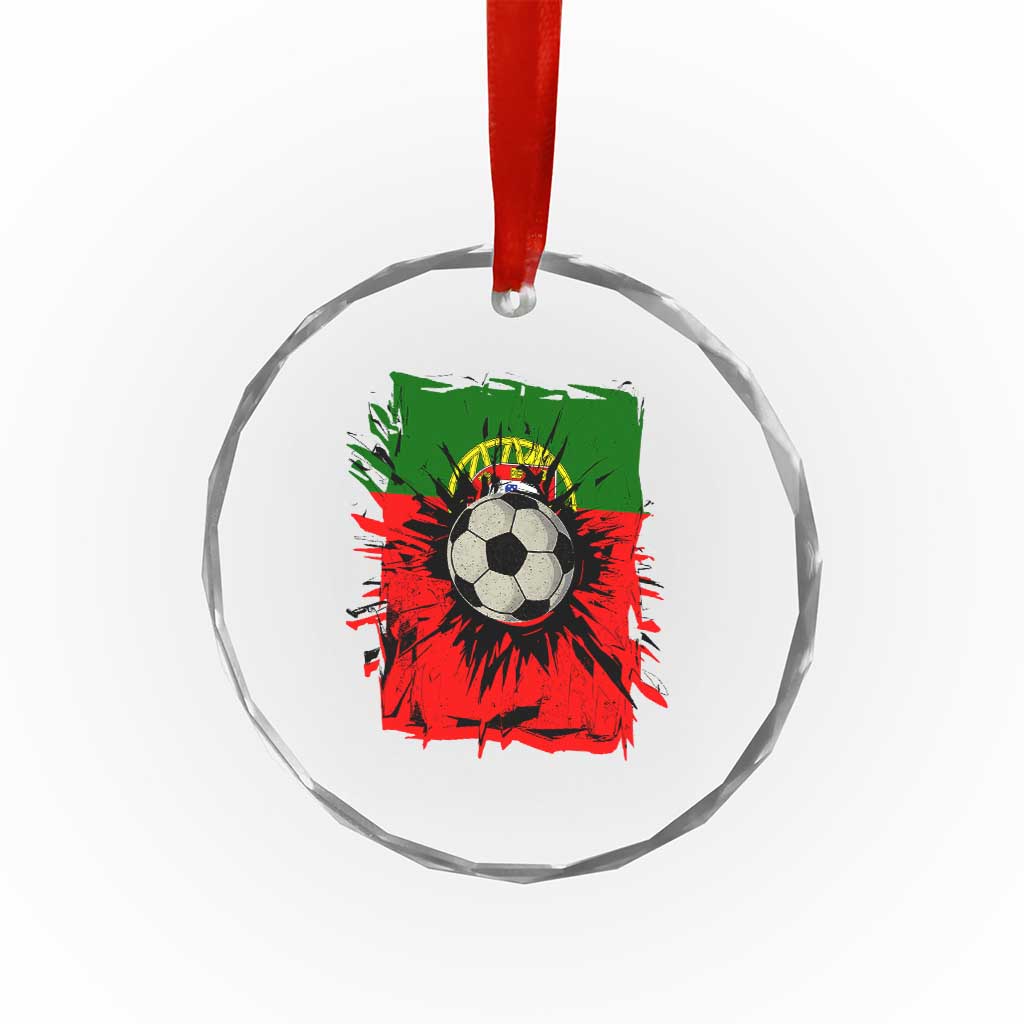 Portugal Soccer Crystal Glass Ornament Portuguese Flag Soccer Ball Futebol TS10 Print Your Wear