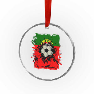 Portugal Soccer Crystal Glass Ornament Portuguese Flag Soccer Ball Futebol - Print Your Wear