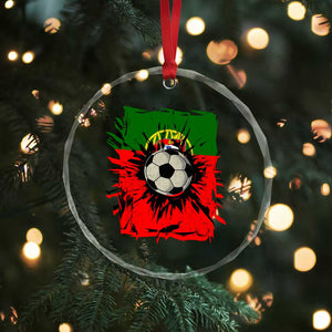 Portugal Soccer Crystal Glass Ornament Portuguese Flag Soccer Ball Futebol - Print Your Wear