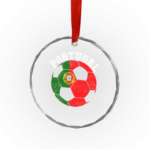 Portugal Soccer Crystal Glass Ornament Portuguese Flag Soccer Ball Futebol Football Fan - Print Your Wear