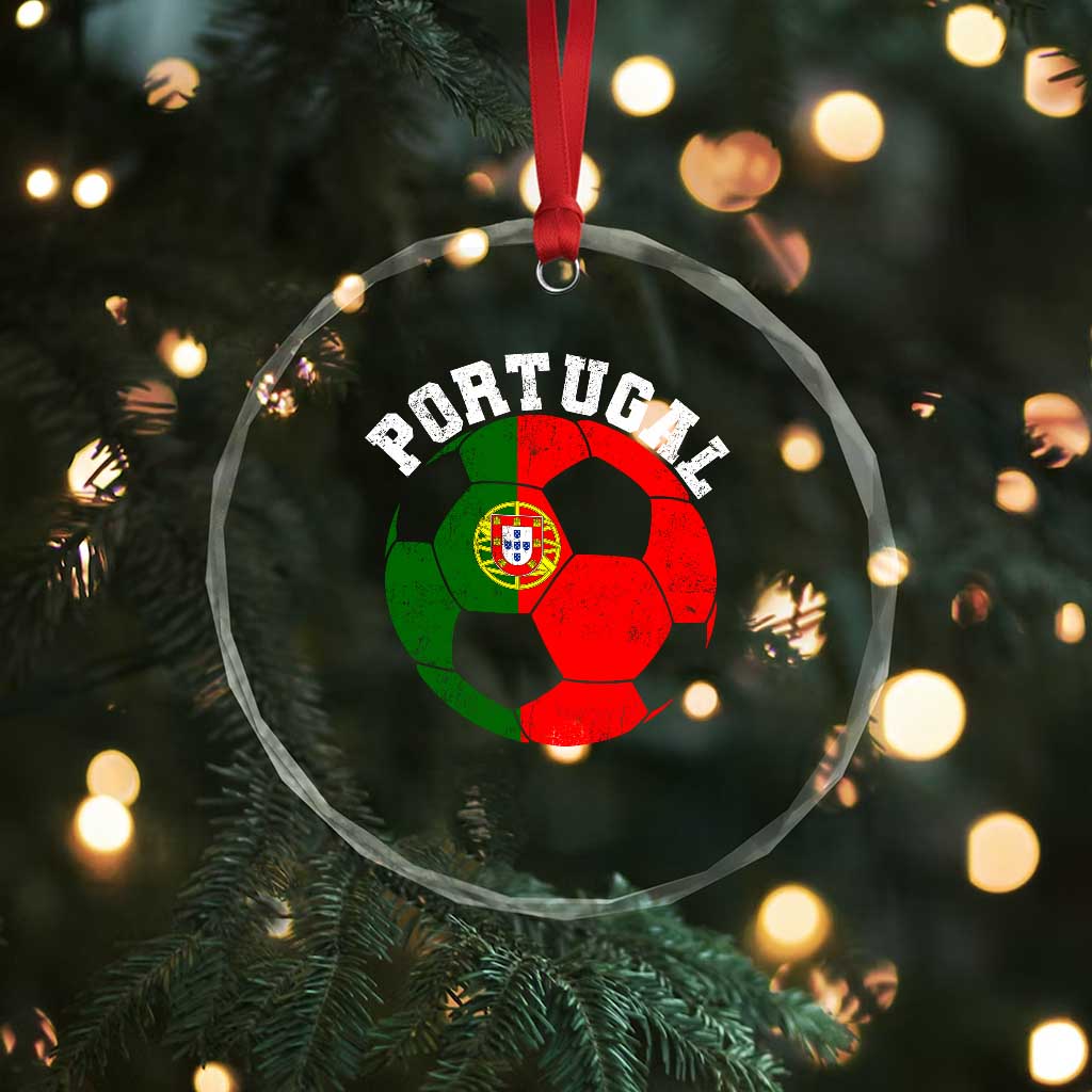Portugal Soccer Crystal Glass Ornament Portuguese Flag Soccer Ball Futebol Football Fan TS10 Print Your Wear
