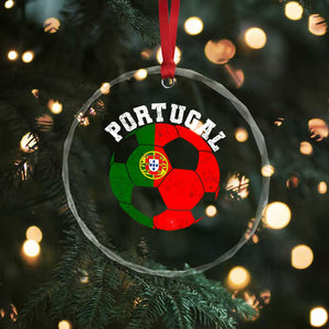 Portugal Soccer Crystal Glass Ornament Portuguese Flag Soccer Ball Futebol Football Fan - Print Your Wear