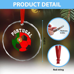 Portugal Soccer Crystal Glass Ornament Portuguese Flag Soccer Ball Futebol Football Fan TS10 Print Your Wear