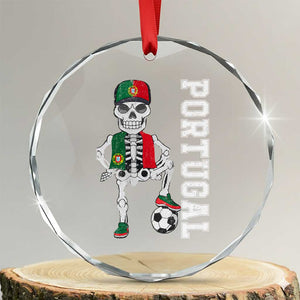 Portugal Soccer Crystal Glass Ornament Skeleton Portuguese Flag Futebol Football Player TS10 Transparent Glass 3'' Circle Print Your Wear