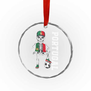 Portugal Soccer Crystal Glass Ornament Skeleton Portuguese Flag Futebol Football Player - Print Your Wear