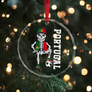 Portugal Soccer Crystal Glass Ornament Skeleton Portuguese Flag Futebol Football Player - Print Your Wear