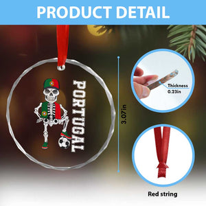 Portugal Soccer Crystal Glass Ornament Skeleton Portuguese Flag Futebol Football Player TS10 Print Your Wear
