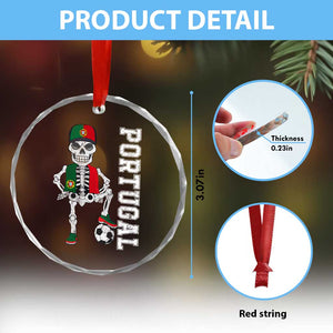 Portugal Soccer Crystal Glass Ornament Skeleton Portuguese Flag Futebol Football Player - Print Your Wear
