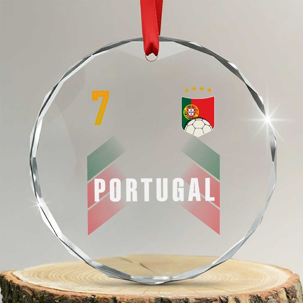 Portugal Soccer Fans Graphic Jersey Style Crystal Glass Ornament Proud Portuguese Football Lover TS02 Transparent Glass 3'' Circle Print Your Wear