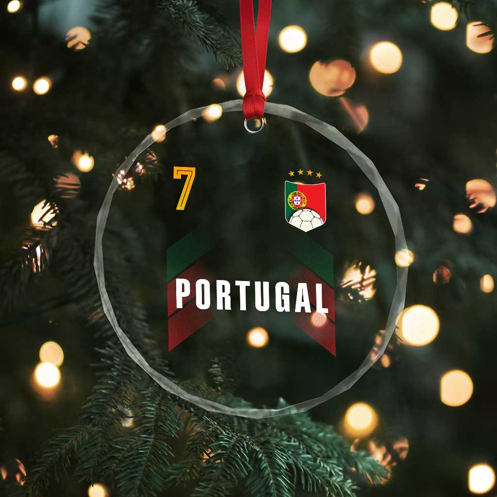 Portugal Soccer Fans Graphic Jersey Style Crystal Glass Ornament Proud Portuguese Football Lover