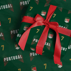 Portugal Soccer Fans Graphic Jersey Style Wrapping Paper Roll Proud Portuguese Football Lover